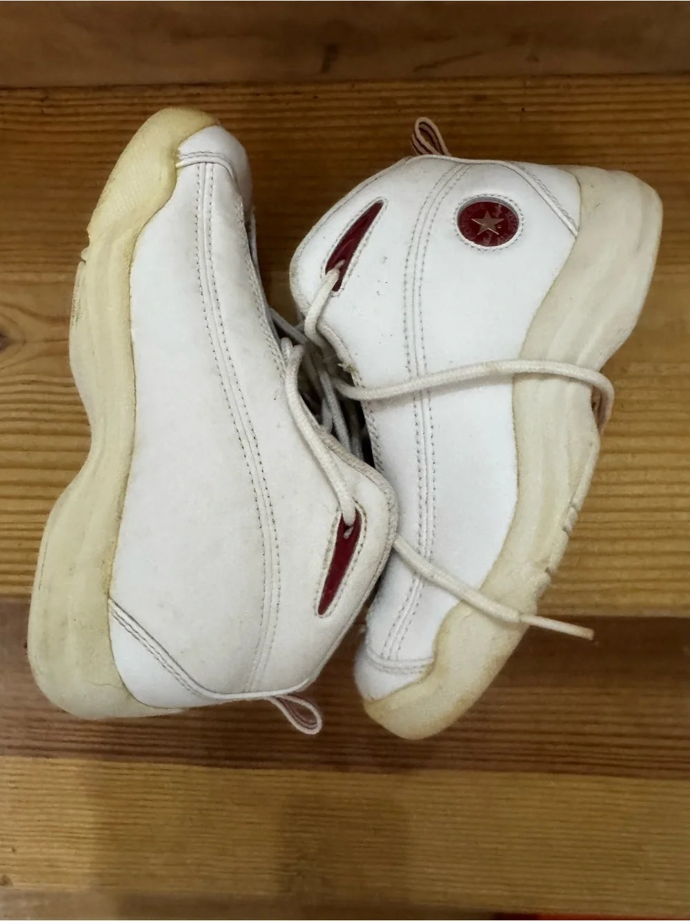 Converse Kids White High-Top Sneakers with Red Accents